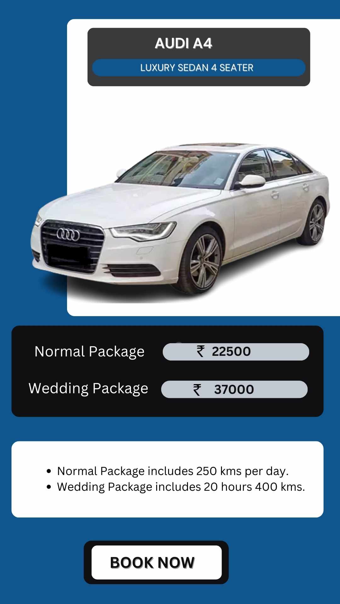 Hire Audi A4 in Kanpur