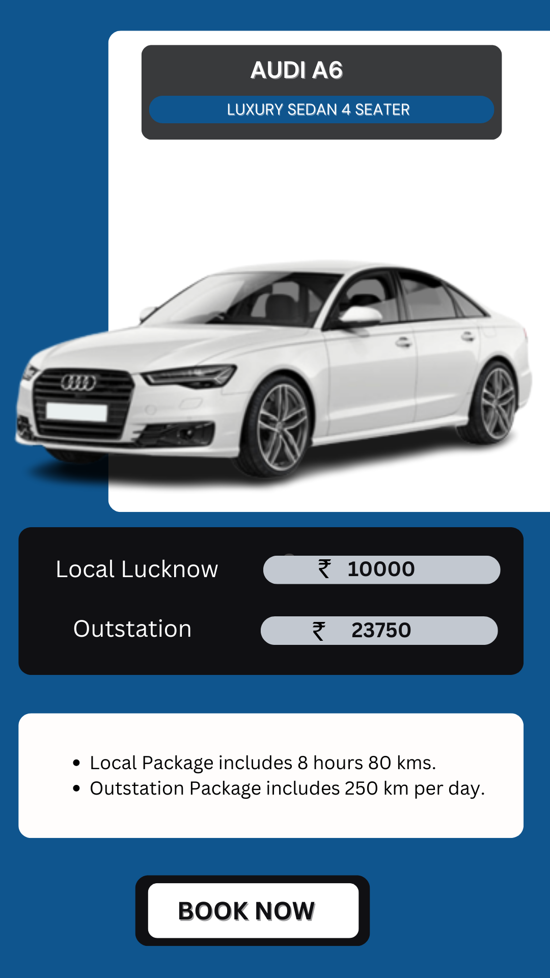 Hire Audi A6 in Lucknow