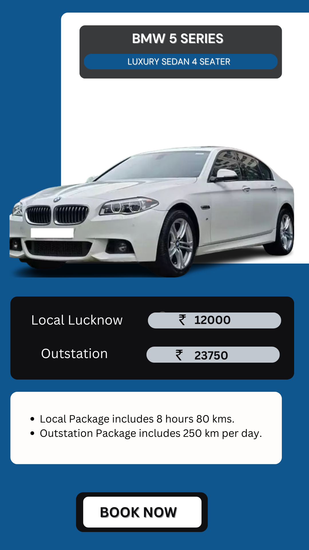 Hire BMW 5 in Lucknow
