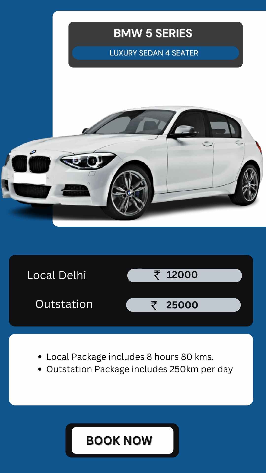 Hire BMW 5 Series in Delhi