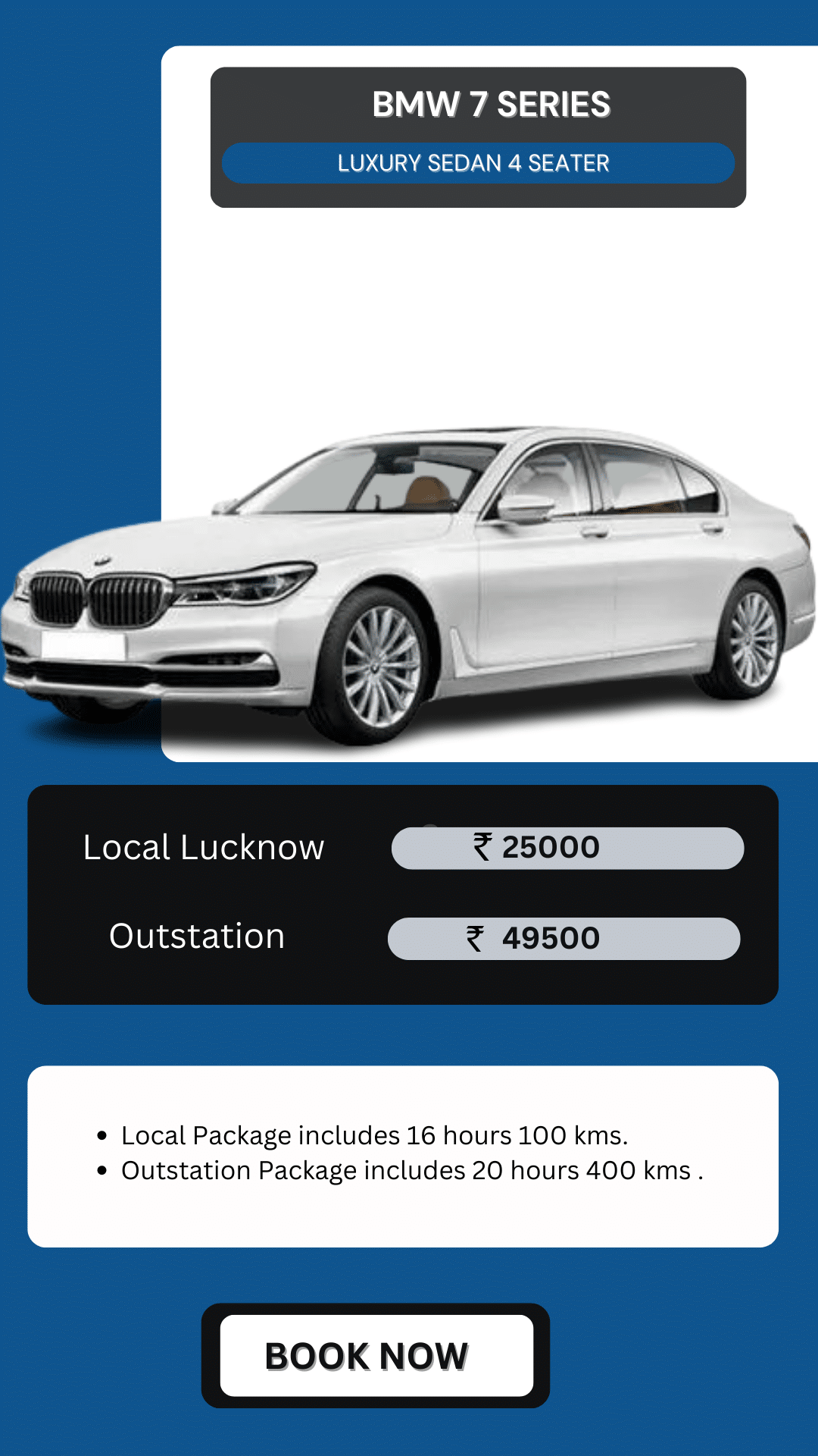 Hire BMW 7 series for wedding