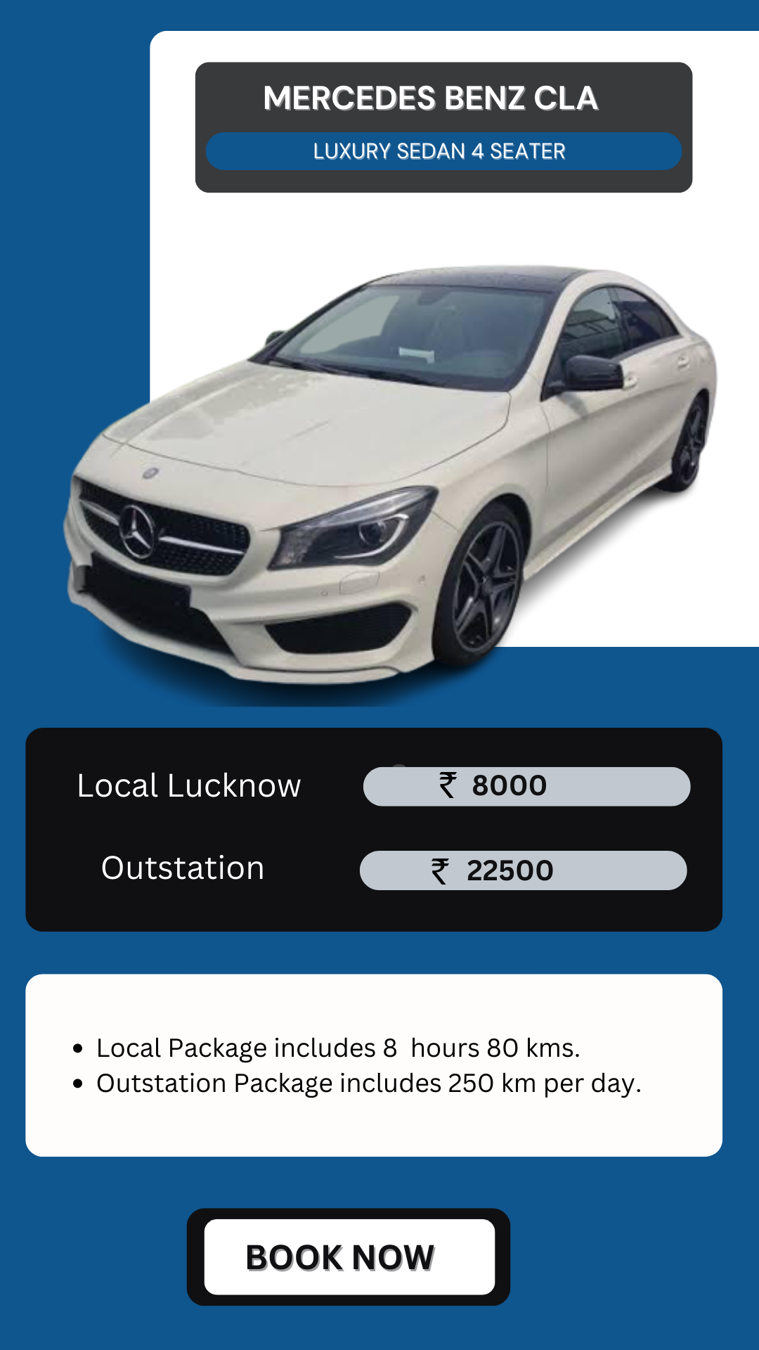 Hire Mercedes CLA in Lucknow