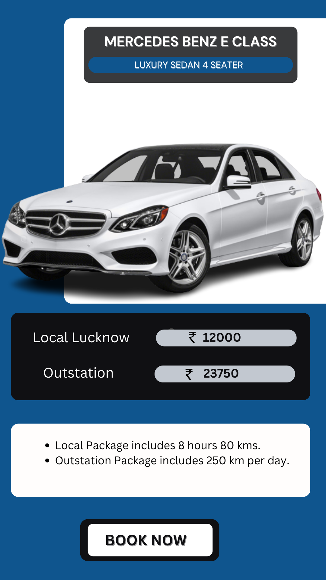 Hire Mercedes E class in Lucknow