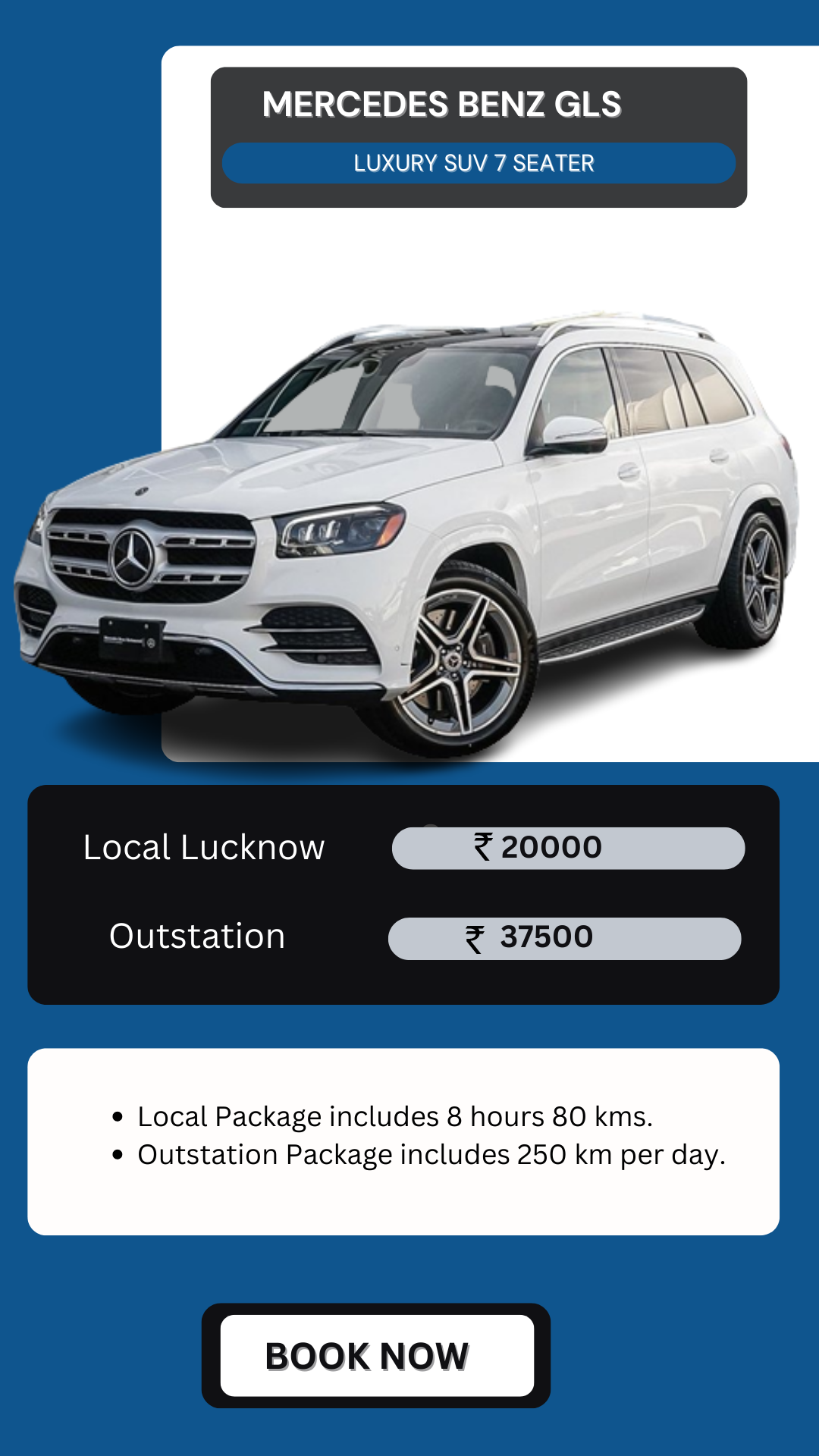 Hire Mercedes GLS in Lucknow
