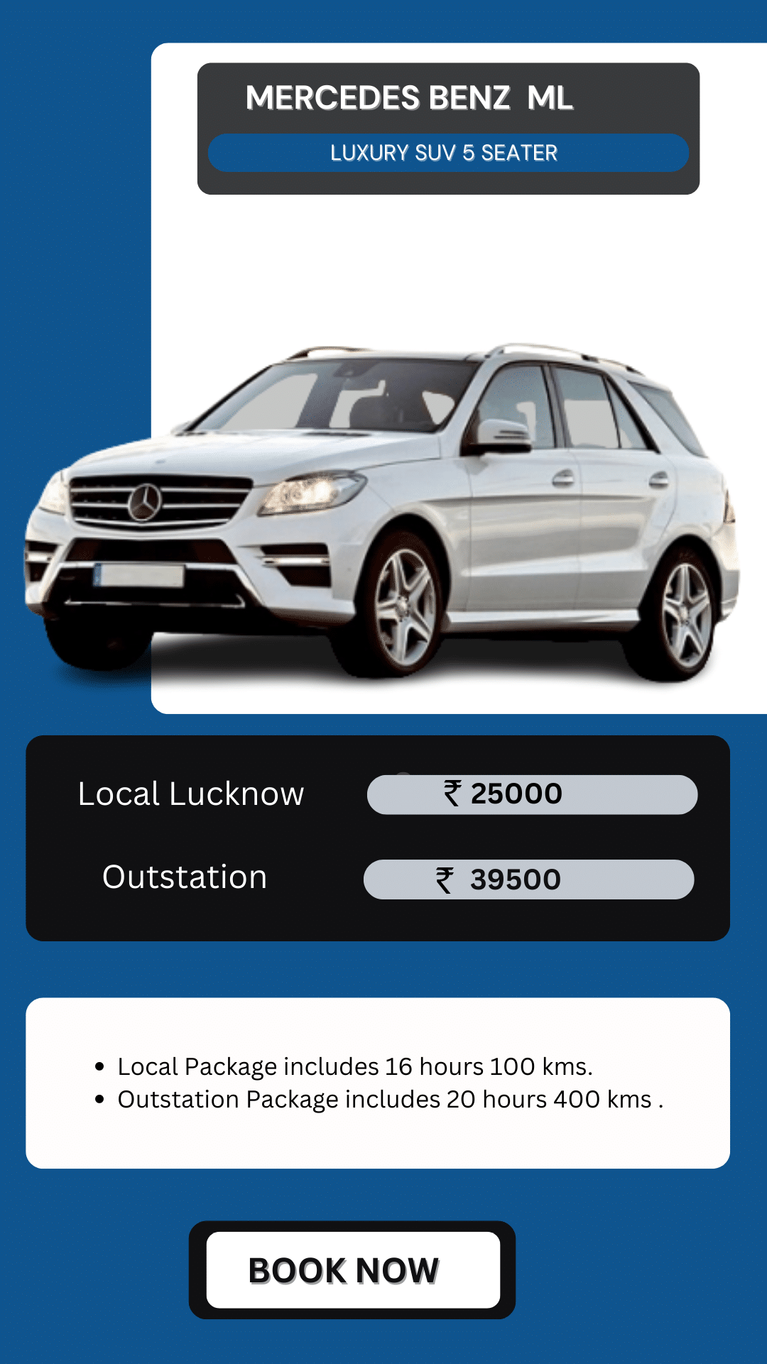 Hire Mercedes ML for wedding