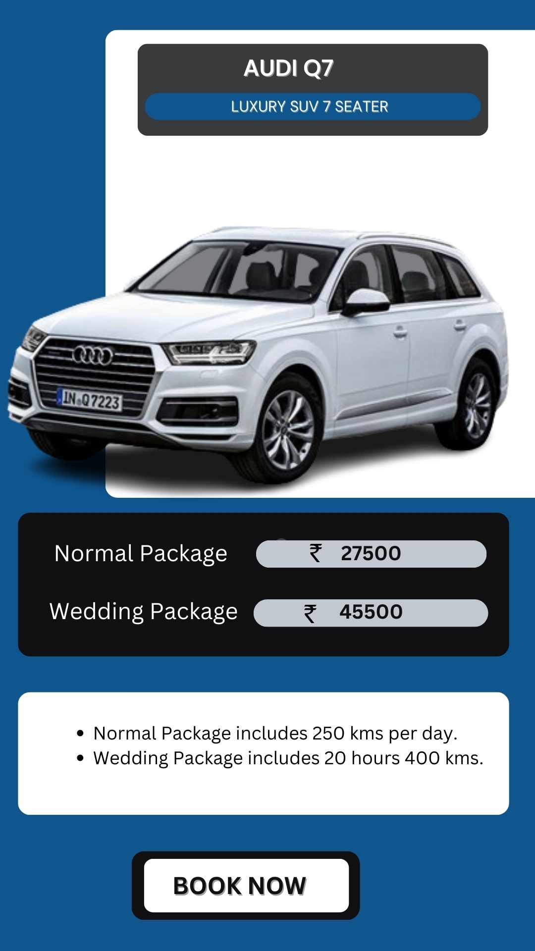 Hire Audi Q7 in Kanpur